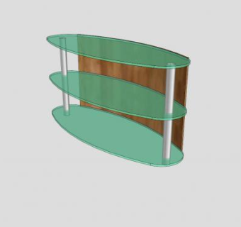 绿色玻璃木质电视柜SU模型下载_sketchup草图大师SKP模型