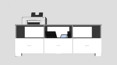 现代简约灰色电视柜SU模型下载_sketchup草图大师SKP模型