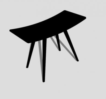 黑色凳子低凳SU模型下载_sketchup草图大师SKP模型
