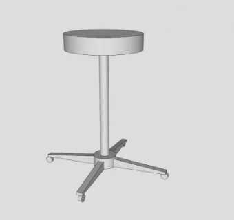 白色凳子卷凳SU模型下载_sketchup草图大师SKP模型