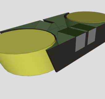 黄色现代时尚电视柜SU模型下载_sketchup草图大师SKP模型