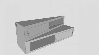 无色独特的现代电视柜SU模型下载_sketchup草图大师SKP模型