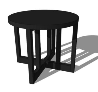黑色圆凳矮凳SU模型下载_sketchup草图大师SKP模型