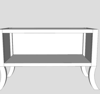 简约纯白色电视柜SU模型下载_sketchup草图大师SKP模型
