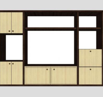 客厅组合式电视柜SU模型下载_sketchup草图大师SKP模型