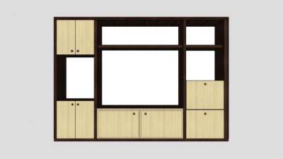 客厅组合式电视柜SU模型下载_sketchup草图大师SKP模型