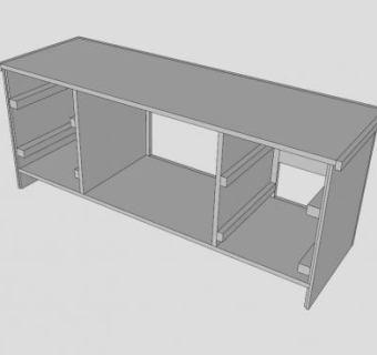 白色简约风格电视柜SU模型下载_sketchup草图大师SKP模型