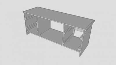 白色简约风格电视柜SU模型下载_sketchup草图大师SKP模型