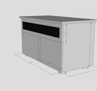 白色简约地柜式电视柜SU模型下载_sketchup草图大师SKP模型