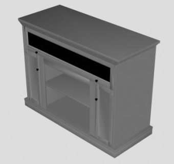 深灰色地柜式的电视柜SU模型下载_sketchup草图大师SKP模型