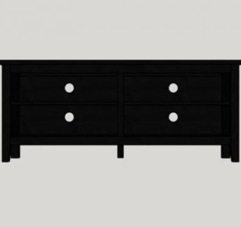 黑色时尚电视柜SU模型下载_sketchup草图大师SKP模型