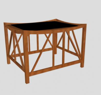实木低凳子SU模型下载_sketchup草图大师SKP模型