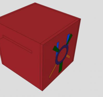 红色简约电视柜SU模型下载_sketchup草图大师SKP模型