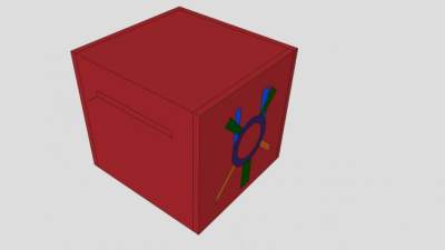 红色简约电视柜SU模型下载_sketchup草图大师SKP模型