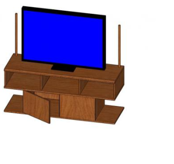 木制多层电视柜SU模型下载_sketchup草图大师SKP模型