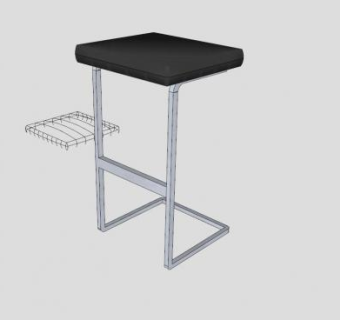黑色凳子吧椅SU模型下载_sketchup草图大师SKP模型