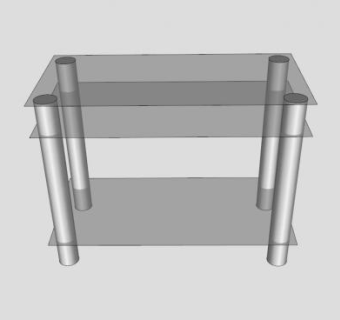 现代化的灰色电视柜SU模型下载_sketchup草图大师SKP模型
