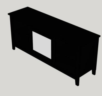 电视柜配有电壁炉SU模型下载_sketchup草图大师SKP模型