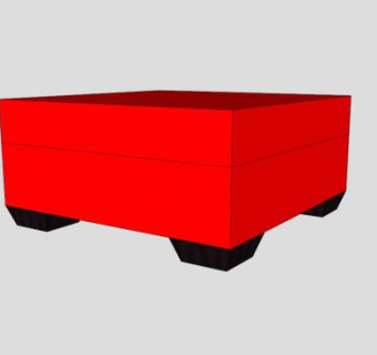 软垫红色凳子SU模型下载_sketchup草图大师SKP模型