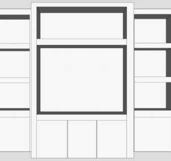 简约大方整面墙电视柜SU模型下载_sketchup草图大师SKP模型