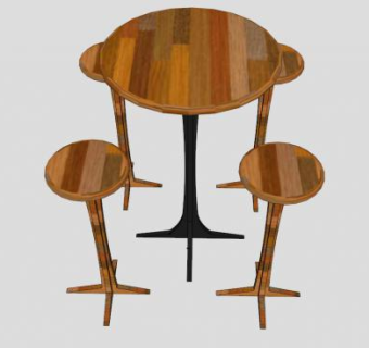 酒吧桌椅SU模型下载_sketchup草图大师SKP模型