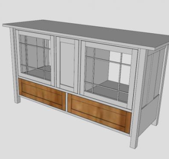 特派团式电视柜SU模型下载_sketchup草图大师SKP模型