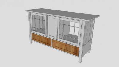 特派团式电视柜SU模型下载_sketchup草图大师SKP模型