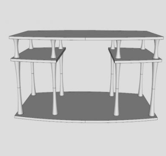 灰色现代创意电视柜SU模型下载_sketchup草图大师SKP模型