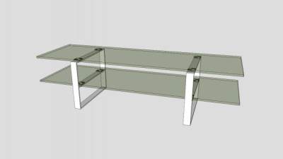 玻璃简约电视柜SU模型下载_sketchup草图大师SKP模型