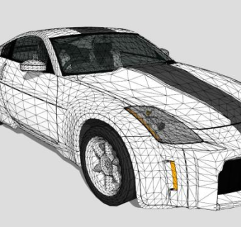 白色跑车赛车的SU模型设计_su模型下载 草图大师模型_SKP模型