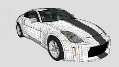 白色跑车赛车的SU模型设计_su模型下载 草图大师模型_SKP模型