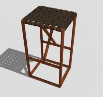四角方凳酒吧凳SU模型下载_sketchup草图大师SKP模型