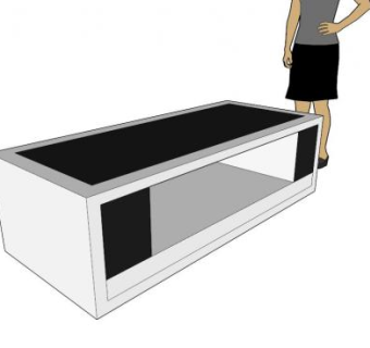 黑白电视柜SU模型下载_sketchup草图大师SKP模型