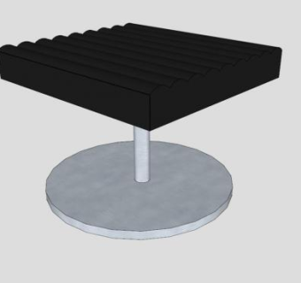 黑色脚凳方凳SU模型下载_sketchup草图大师SKP模型