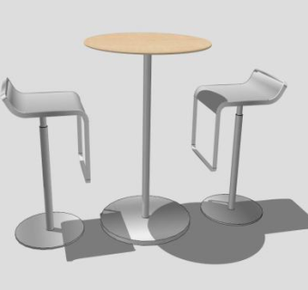 圆形吧台凳子SU模型下载_sketchup草图大师SKP模型