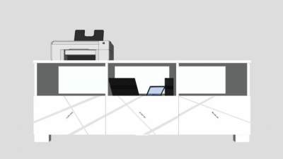 简欧带抽屉电视柜SU模型下载_sketchup草图大师SKP模型