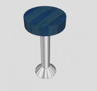 酒吧凳子铬柱凳SU模型下载_sketchup草图大师SKP模型