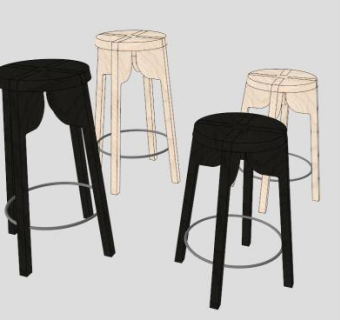 高脚酒吧凳SU模型下载_sketchup草图大师SKP模型