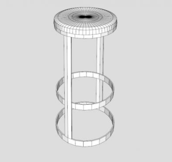 阿罗凳白色座椅SU模型下载_sketchup草图大师SKP模型