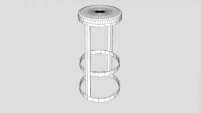阿罗凳白色座椅SU模型下载_sketchup草图大师SKP模型