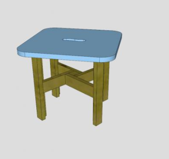 重叠凳子搭接凳SU模型下载_sketchup草图大师SKP模型