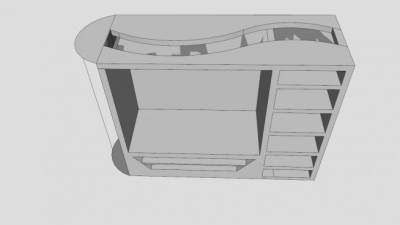 这是很酷的电视柜SU模型下载_sketchup草图大师SKP模型