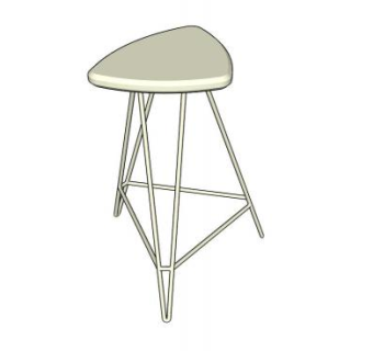 计数器凳子SU模型下载_sketchup草图大师SKP模型
