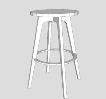 白色座椅岩屑凳SU模型下载_sketchup草图大师SKP模型