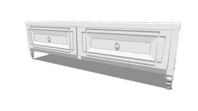 欧式带抽屉电视柜SU模型下载_sketchup草图大师SKP模型