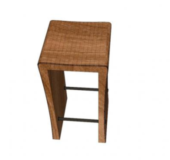 实木酒吧凳子SU模型下载_sketchup草图大师SKP模型