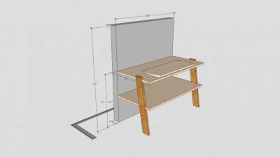 简单的木质电视柜SU模型下载_sketchup草图大师SKP模型