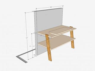 简单的木质电视柜SU模型下载_sketchup草图大师SKP模型