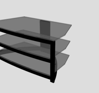 黑色玻璃台面电视柜SU模型下载_sketchup草图大师SKP模型