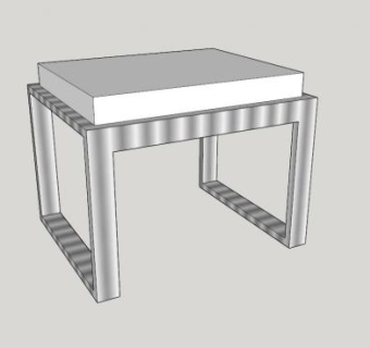 奥利弗白色凳子SU模型下载_sketchup草图大师SKP模型